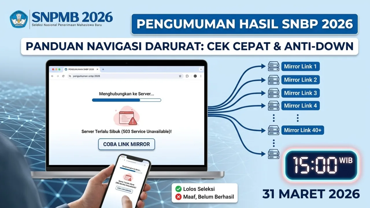 Cara Melihat Pengumuman SNBP 2026, Link Resmi & Mirror Cara Melihat Pengumuman SNBP 2026, Link Resmi & Mirror