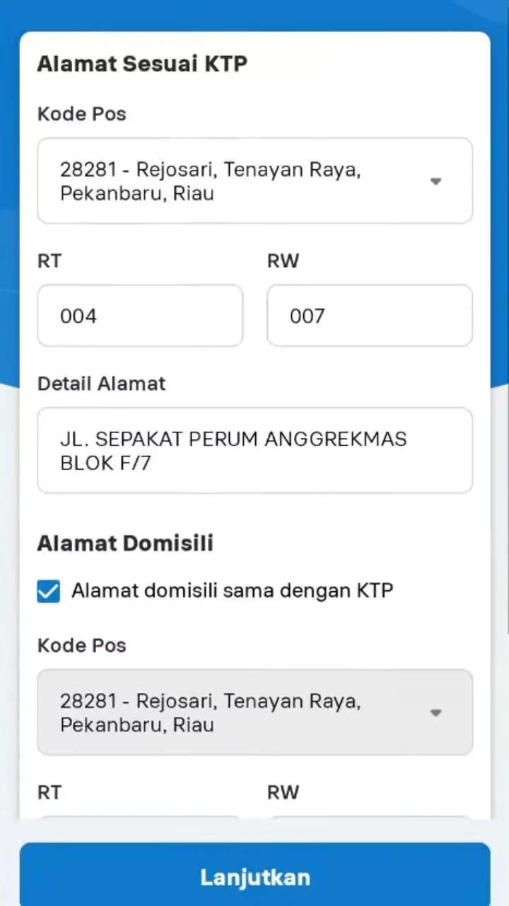 Lengkapi Data Diri
