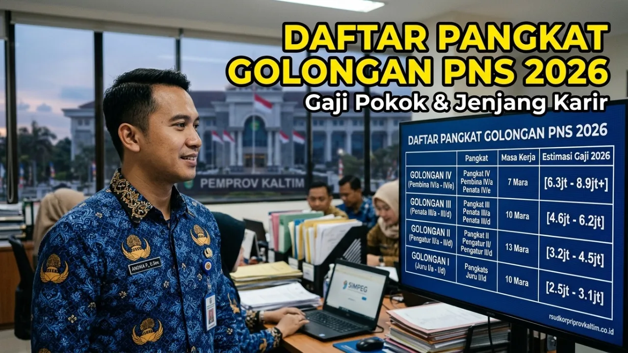 Pangkat Golongan PNS 2026: Urutan, Gaji, Syarat Naik & Tabel Lengkap