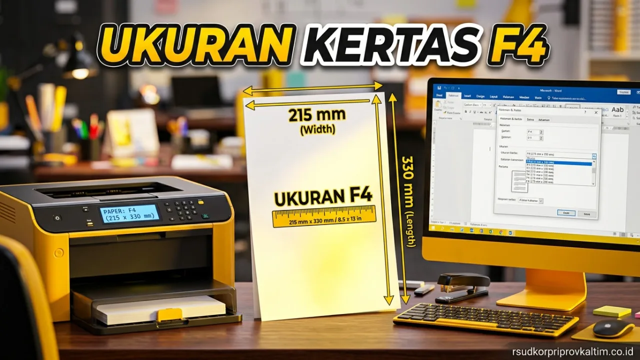 Ukuran Kertas F4 (Folio) dalam CM, MM, Inchi & Cara Setting Word