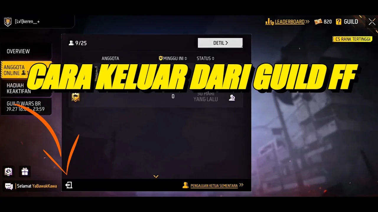 Cara Keluar dari Guild FF Tercepat + Solusi Jika Error 24 Jam Cara Keluar dari Guild FF Tercepat + Solusi Jika Error 24 Jam