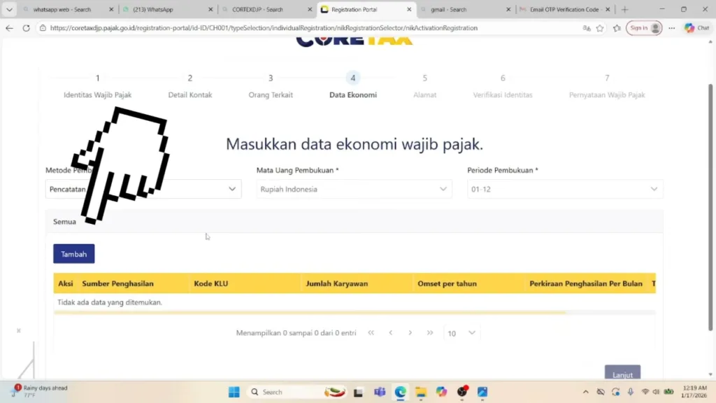 Data Ekonomi Wajib Pajak Npwp