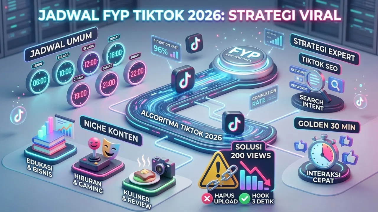 Jadwal FYP TikTok 2026: Jam Upload Terbaik + Trik Viral