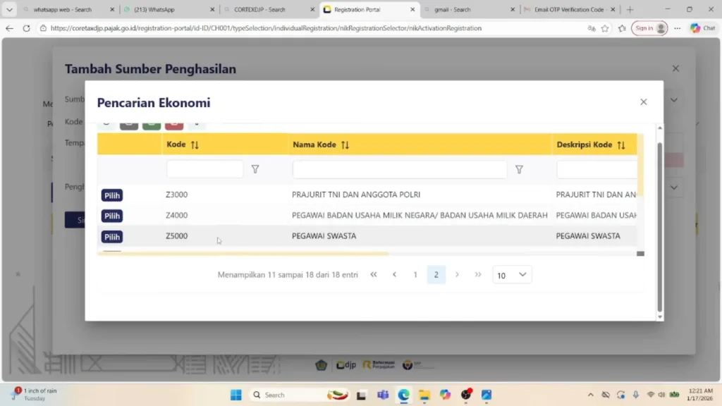 Kode Klasifikasi Lapangan Usaha Wpwp